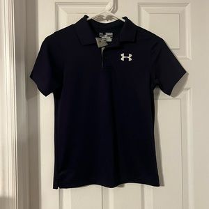Navy collared under armour dry fit shirt
